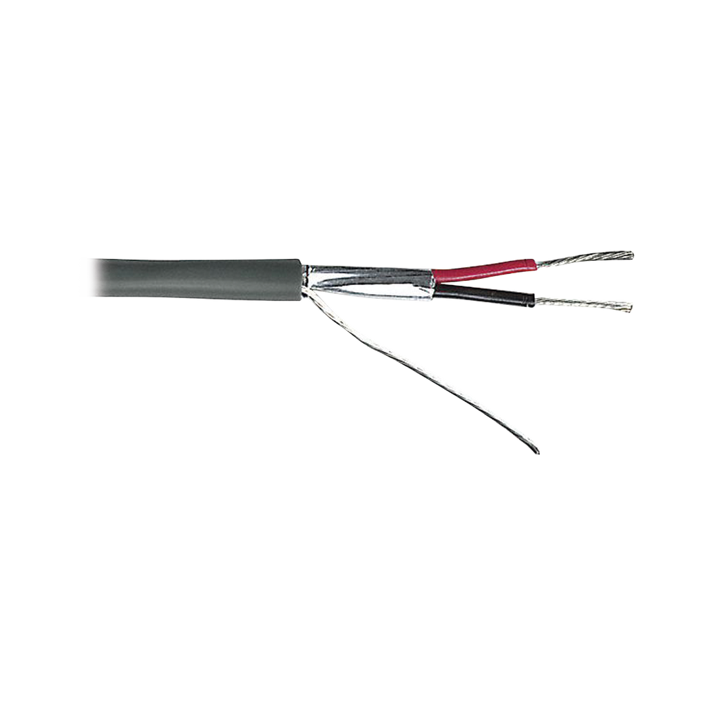 Cable 2 x 18 AWG / Blindado / 305 Metros (1000 Pies) / Riser / UL / Color Gris / Hecho en M xico