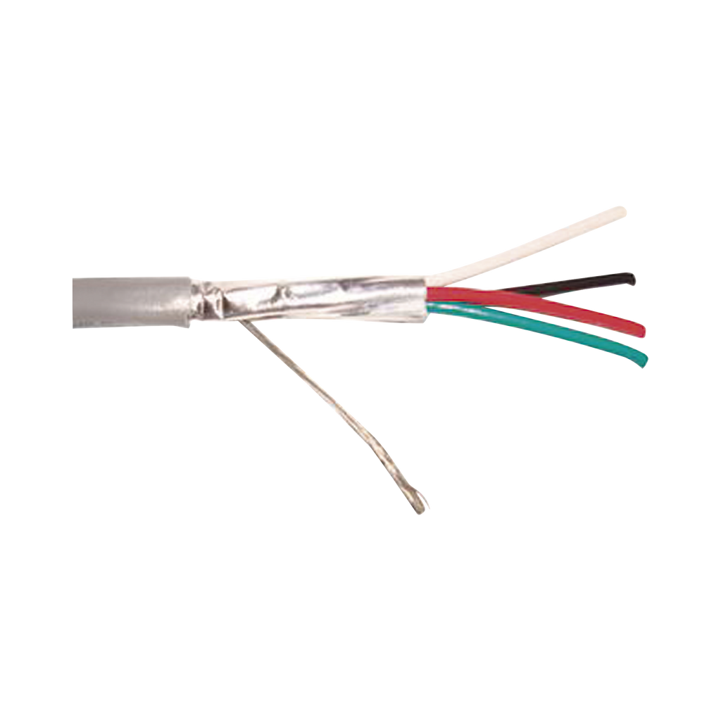 Cable 4 x 18 AWG / Blindado / 305 Metros (1000 Pies) / Riser / UL / Color Gris / Hecho en M xico