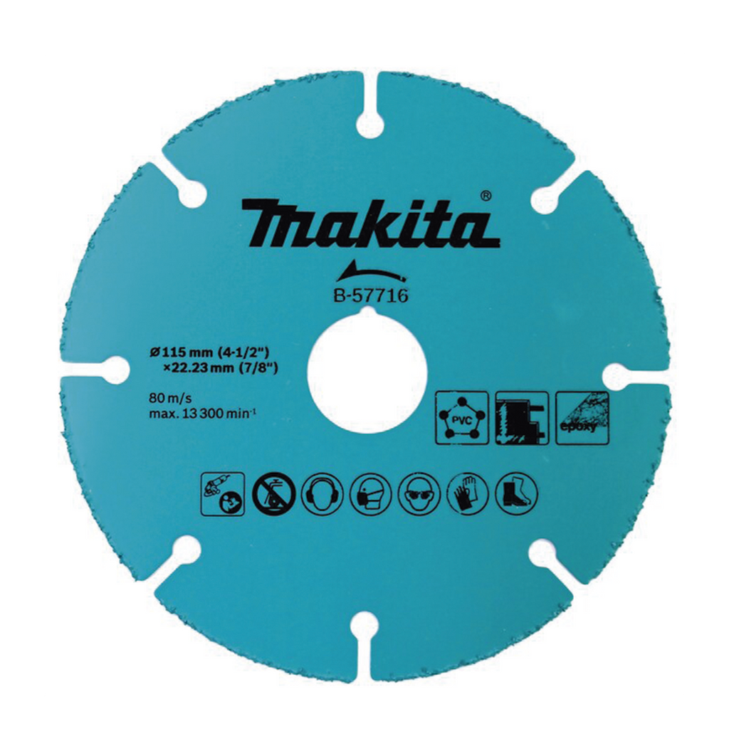 Disco de carburo de tugsteno 4 1/2" multi-material para esmeriladora, Ideal para Yeso y Epóxicos.