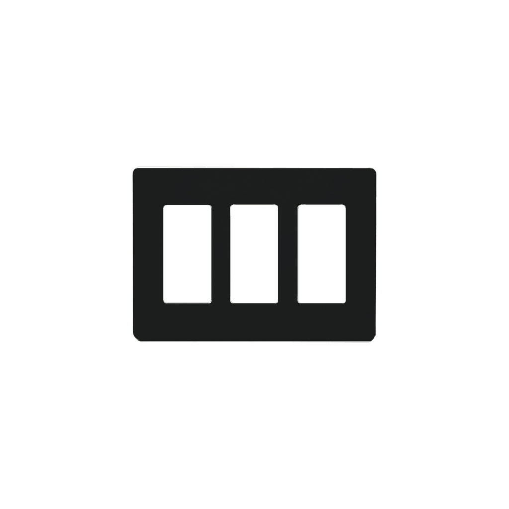 Tapa Color Blanco Negro para interruptor o dimmer Lutron, 3 gang, limpio y moderno