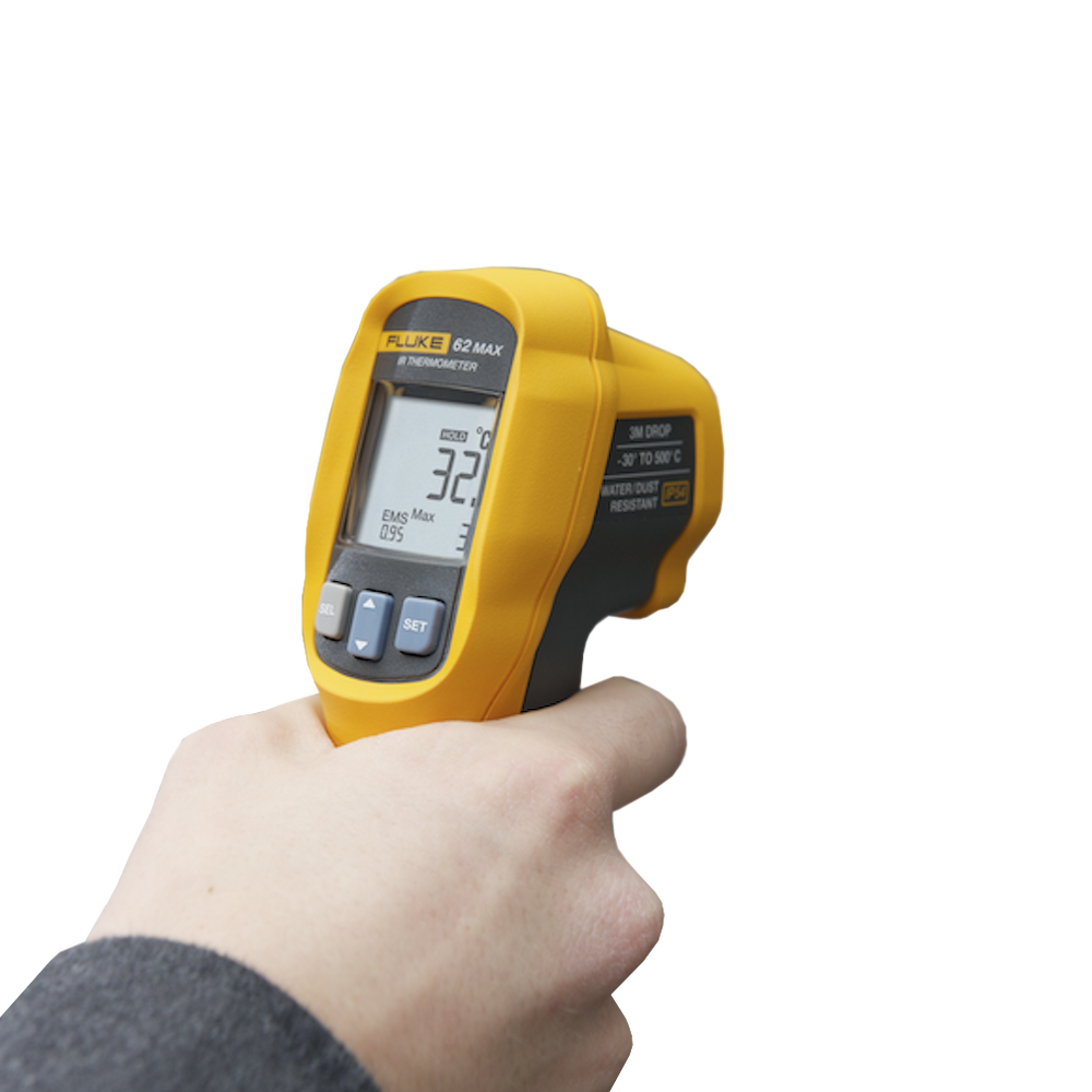 Termómetro IR Para Medición de Temperatura de -30ºC a 500ºC, Con Precisión +-1.0%, y Clasificación IP54 de Resistencia al Agua y Polvo