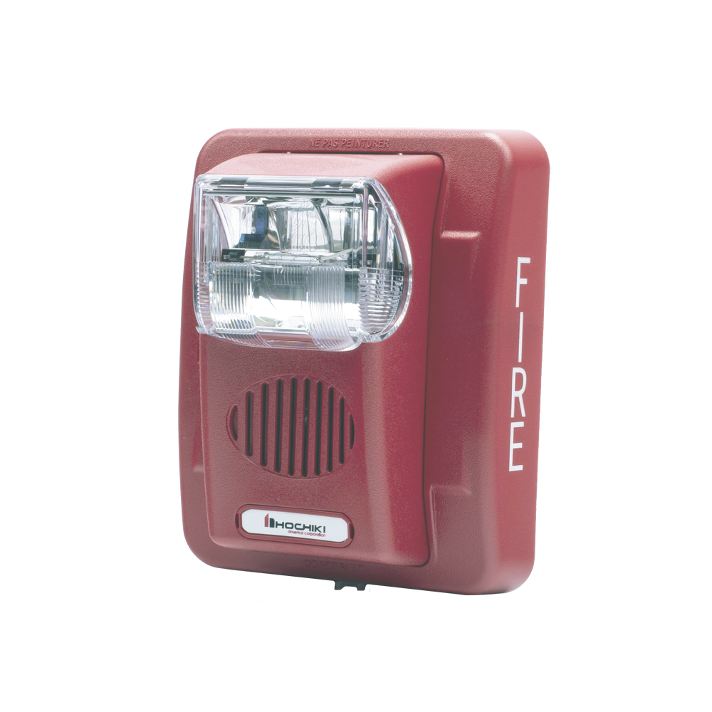 Sirena Estrobo, 24 Vcd, Multi-Candela 15 hasta 110 cd, Montaje En Pared, Color Rojo, Serie HEC3 (0500-06020), Hochiki
