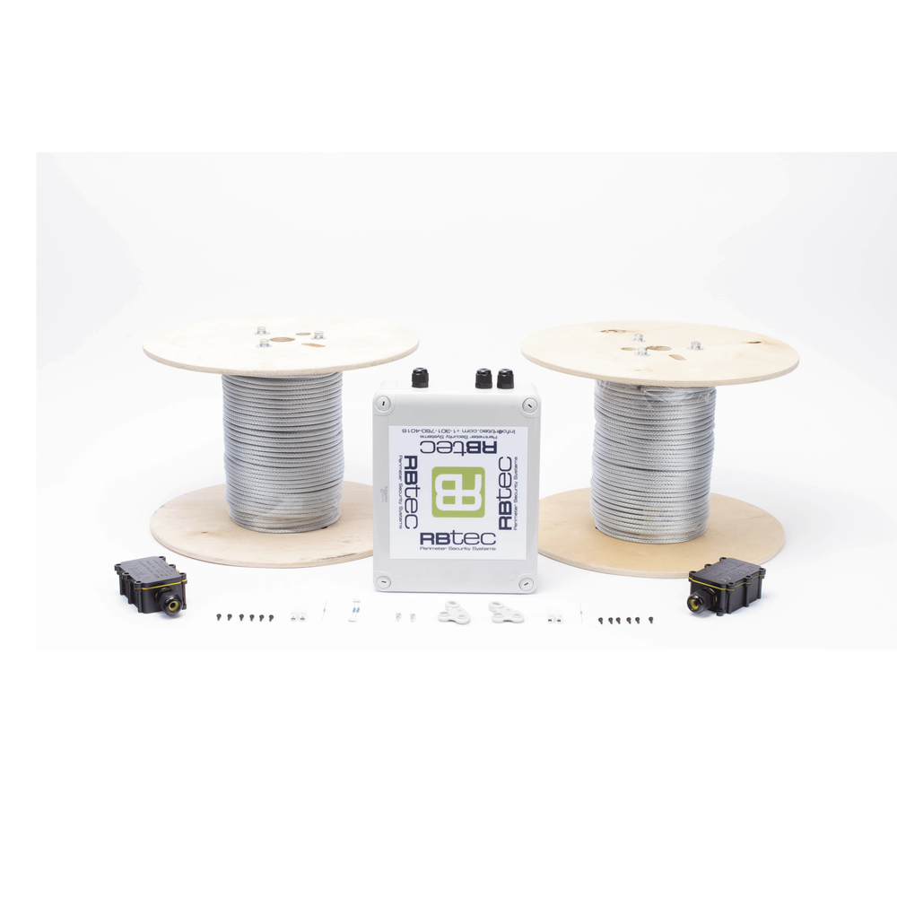 Kit de Cable Sensor Para Cerca Ciclonica IRONCLAD / 150 METROS / 2 ZONAS; 75 METROS POR ZONA / Sin Falsas Alarmas por Viento / TODO Incluido/TARJETA LPU400/ Calibración por Software