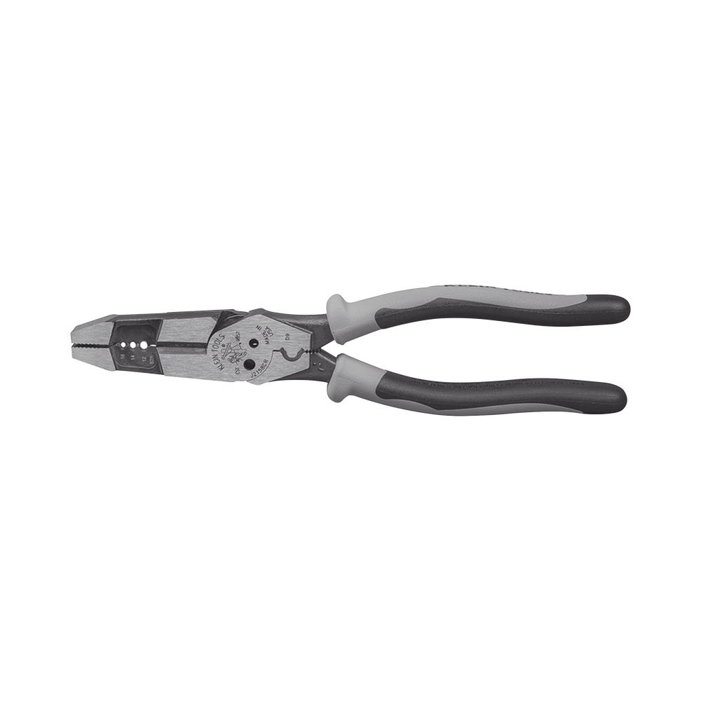 Pinza Híbrida con Ponchadora de 8". Pela Cable Sólido de 10-14 AWG y Cable Trenzado de 12-16 AWG