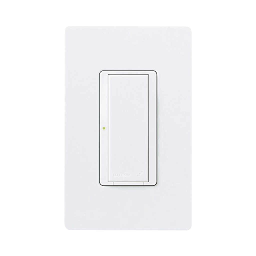 (RadioRA2) Switch on/off  RRD-8S-DV-WH de doble voltaje, un solo polo 120V/, 8A/, 1/10HP 3A en motores, apaga y enciende iluminación ó motor, NO requiere cable neutro.