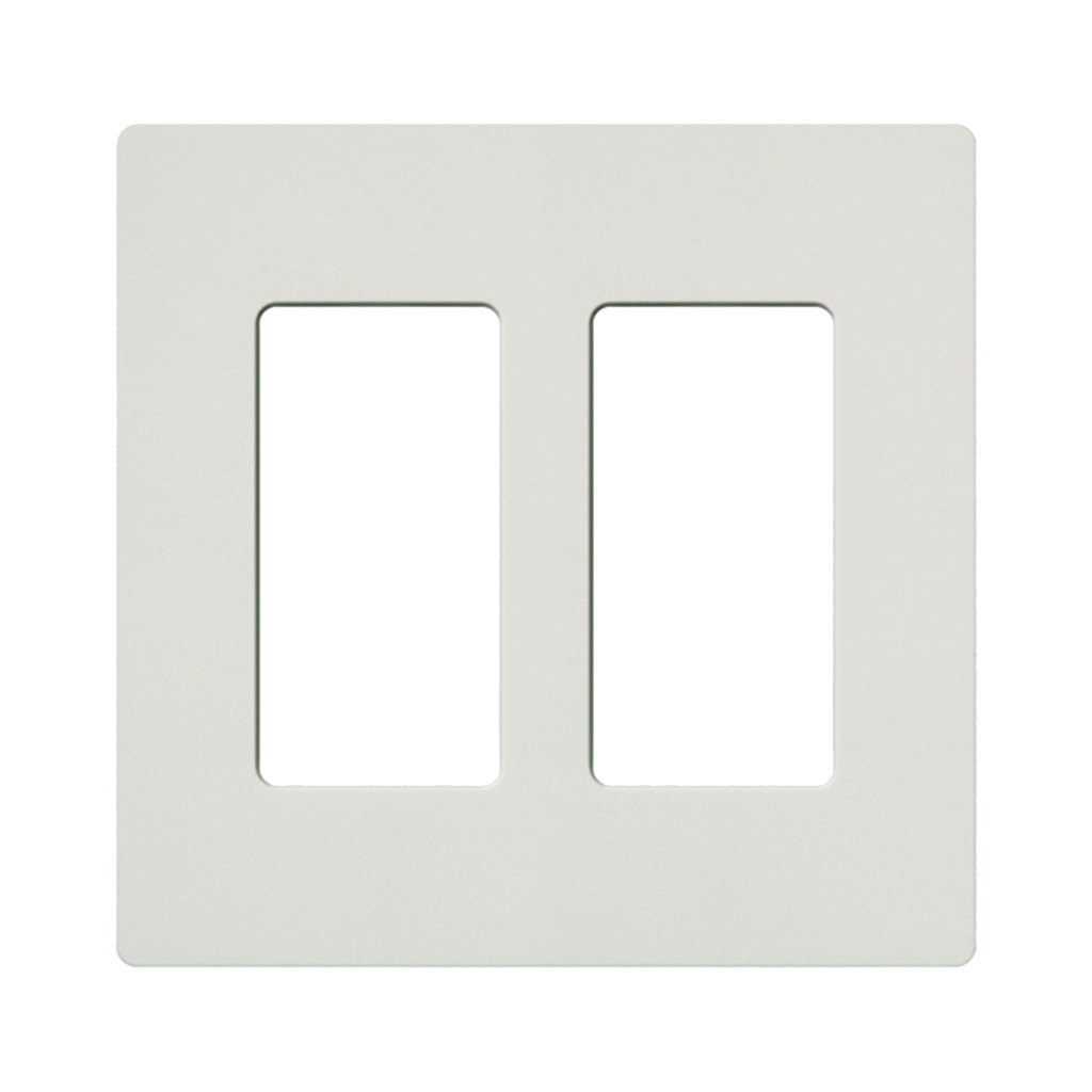 Tapa Color Blanco Satin Snow para interruptor o dimmer Lutron, 2 gang, limpio y moderno
