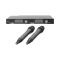 Kit de Microfonía inalámbrico | 2 Micrófonos de mano | Receptor UHF | Pantalla LCD | 200 Canales | Gran cobertura