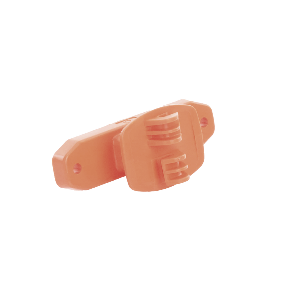 Aislador de Paso color Naranja reforzado para cercos eléctricos, resistente al clima extremoso