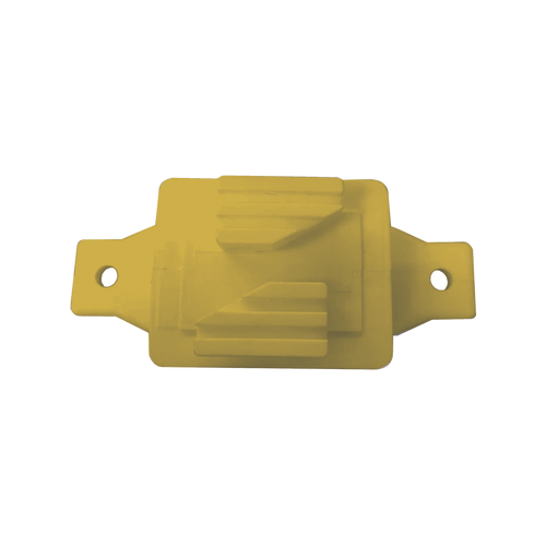 Aislador de Paso color Amarillo reforzado para cercos eléctricos, resistente al clima extremoso