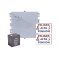 KIT de Energizador de 12,000Volts-1JOULES/2500 mts lineales de proteccion/Activado por Atenuación de voltaje,Corte de línea o Aterrizamiento de la línea/Integración a panel de Alarma.
