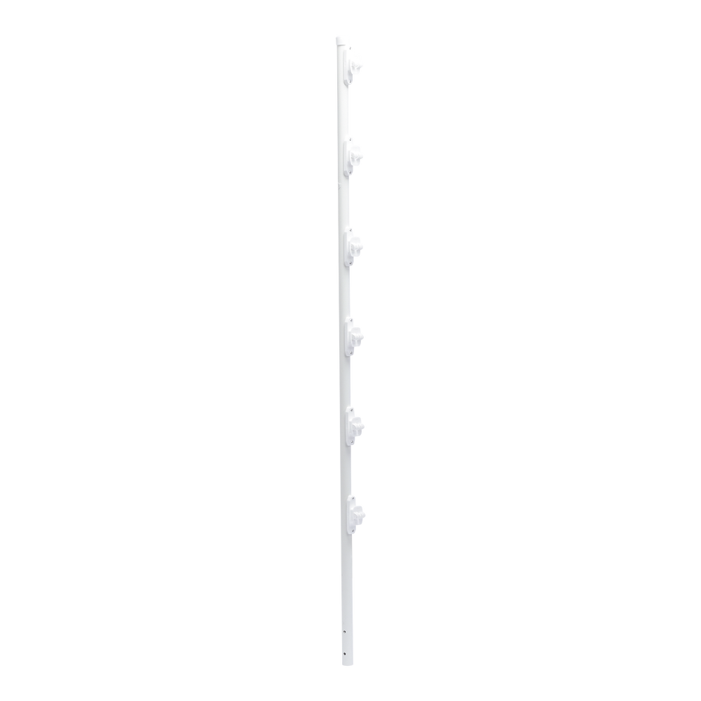 Poste con 6 Aisladores de PASO  para Cerca Electrificada. Tubo Galva. de 1.4m, cal. 18 de 1" Diam. + Pintura Blanca.
