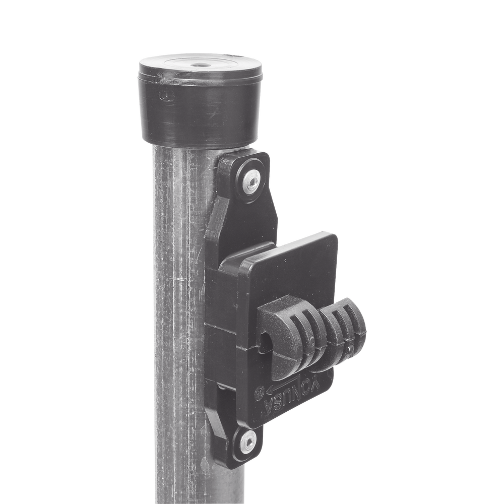 Poste de Paso de 1.2m para Cerca Electrificada.Tubo Galvanizado cal. 18 de 1"Diam. con Tapón y 5 Aisladores Instalados.