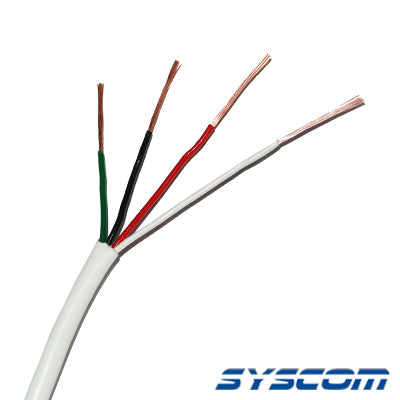 Bobina de 305 Metros (1000 Pies) / Cable de Cobre / 4 x 22 AWG / Tipo Alarmas UL / Para Interior / Color Blanco / Para Aplicaciones de Alarmas de Intrusi n / Interfonos / TV Porteros / y Multi-Prop sito / Hecho en M xico